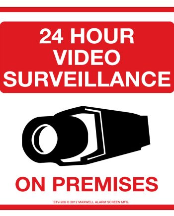 Maxwell STV-206 Video Monitoring Sign – 10.5 x 10.5 – Red & Black