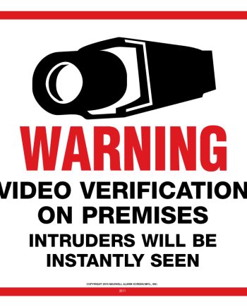 Maxwell STV-207 Video Verification Sign – 10.5 x 10.5 – Red & Black