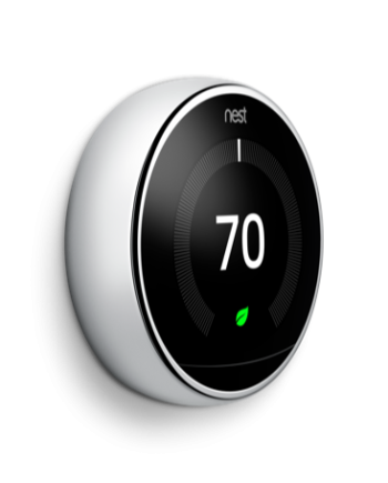 Google Nest T3019US Learning Thermostat 3rd Generation in Polished Steel