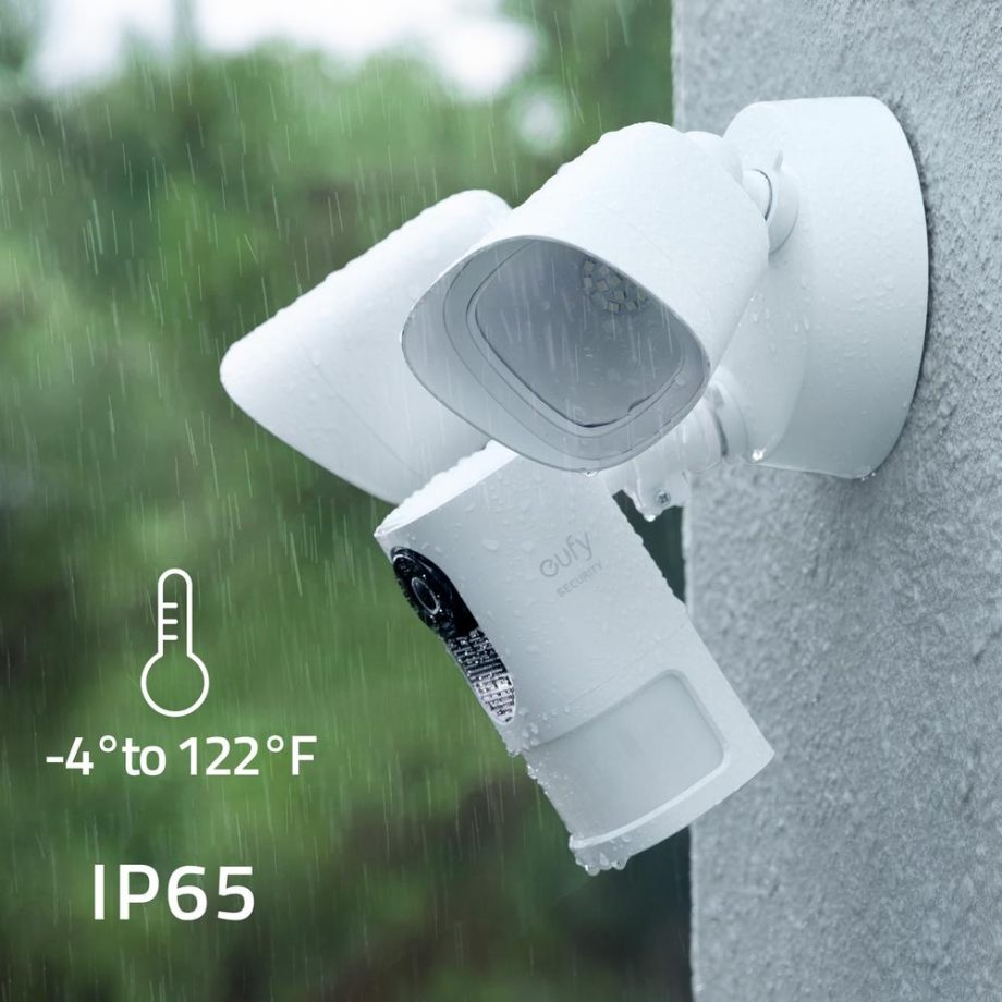 Eufy T84201W1 2 Megapixel Outdoor Network IP Security Flood Camera with Adjustable Dual Lightning