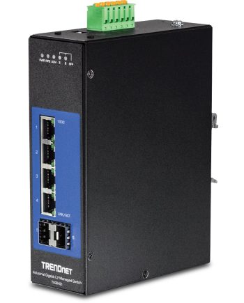 TRENDnet TI-G642i 6-Port Industrial Gigabit L2 Managed DIN-Rail Switch