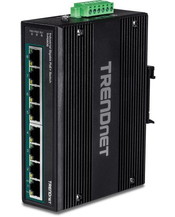 TRENDnet TI-PG80B 8-Port Industrial Gigabit PoE+ DIN-Rail Switch (24 – 56V)