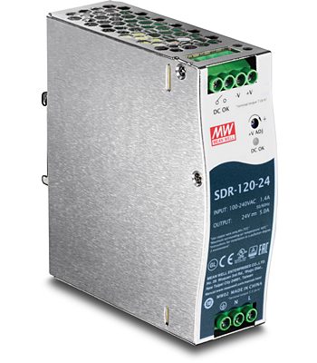TRENDnet TI-S12024 24V 120W AC to DC DIN-Rail Power Supply with PFC Function