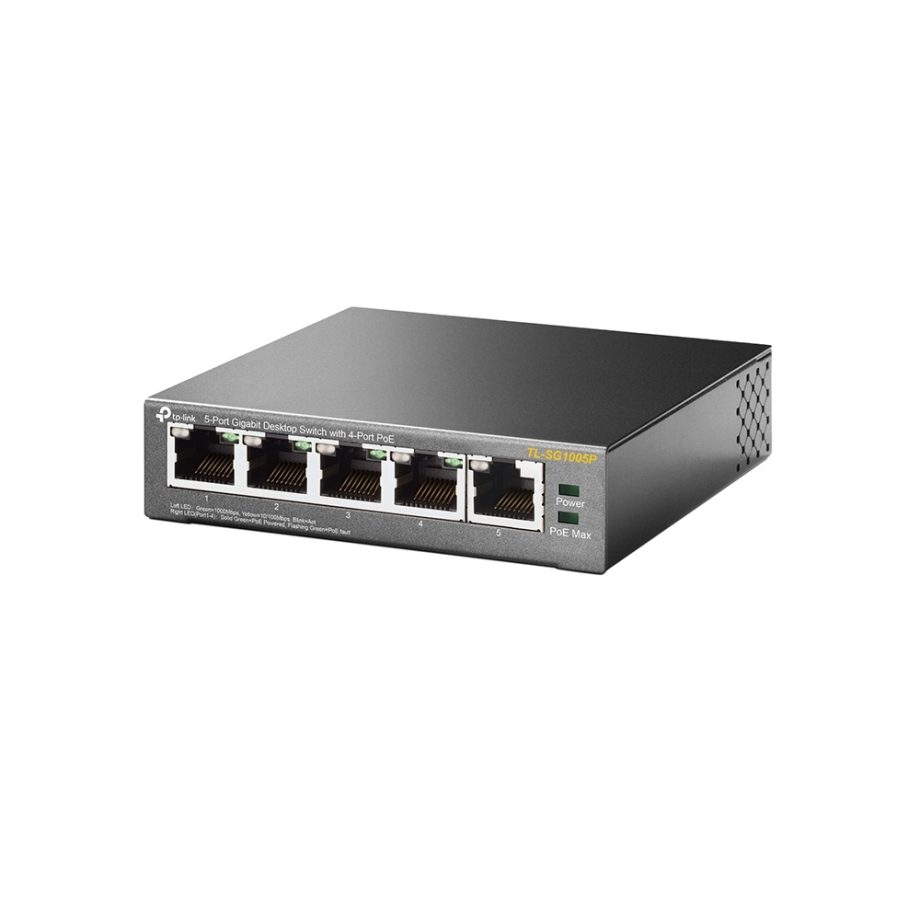 TP-Link TL-SG1005P 5-Port Gigabit Desktop PoE Switch with 4-Port
