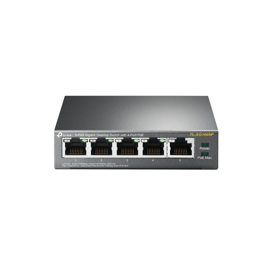 TP-Link TL-SG1005P 5-Port Gigabit Desktop PoE Switch with 4-Port