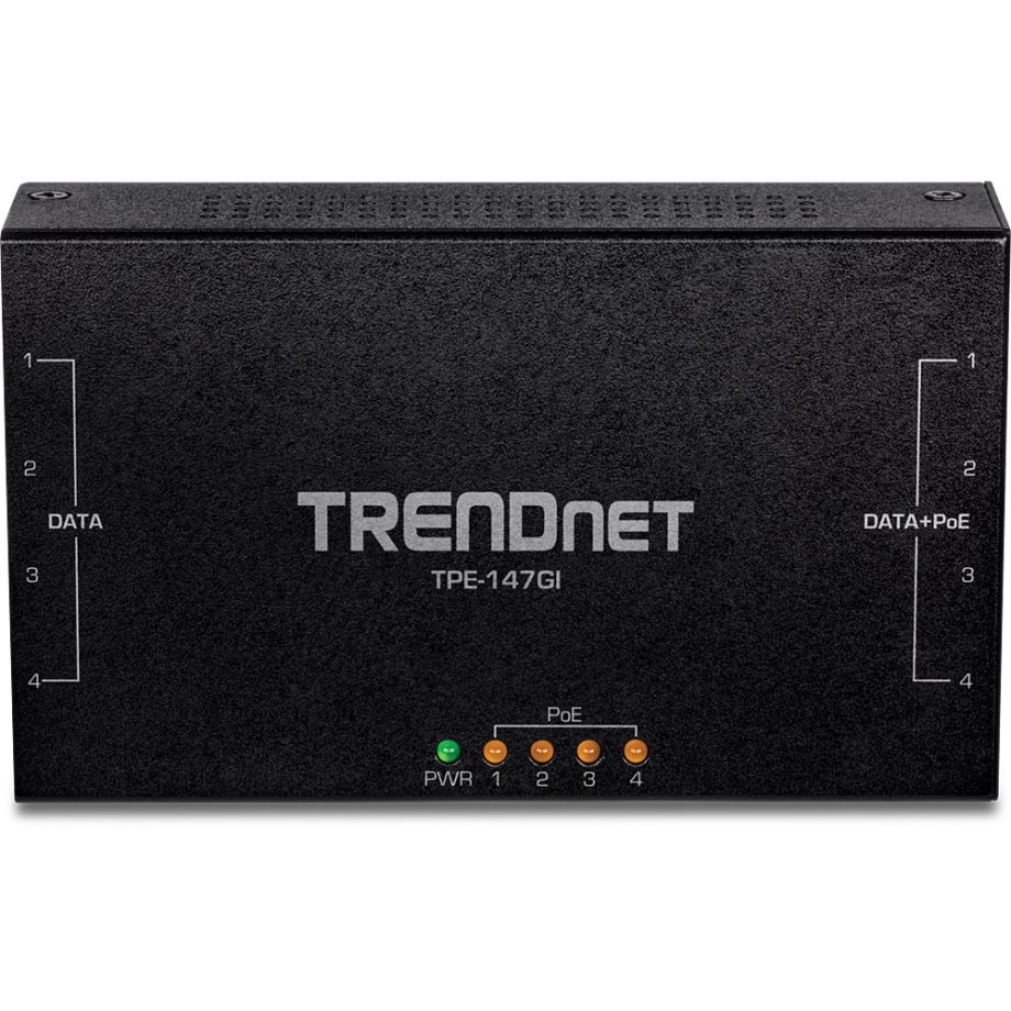 TRENDnet TPE-147GI 65W 4-Port Gigabit PoE+ Injector