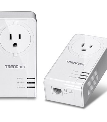 TRENDnet TPL-423E2K Powerline 1300 AV2 Adapter Kit with Built-in Outlet