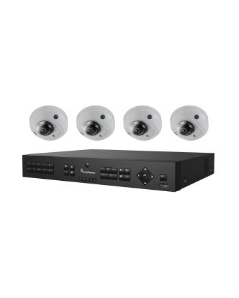 Interlogix TVN-1104-KW2 Kit Includes 1 x 4-Channel NVR 11 Compact with Built-in 4-Port PoE Switch, 1TB and 4 x 2MPx, 2.8mm Lens, IR Wedge Cameras