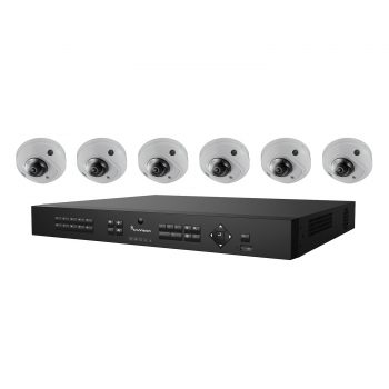 Interlogix TVN-1116-KW1 Includes 1 x 16-Channel NVR 11 with Built-in 16-Port PoE Switch, 2TB Storage and 6 x 2MPx, 2.8mm Lens, IR Wedge Cameras