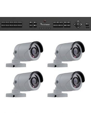 GE Security Interlogix TVR-1504-KB1 HD-TVI Analog Surveillance Bundle Contains 1 4 Channel DVR with 1TB and 4 Indoor/Outdoor 720p IR Bullet Cameras, 3.6mm Lens
