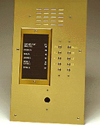 Alpha VI404-005D 5 Button Brass Flush Panel with Built-In Alphabetical Directory, Less Flush Back Box