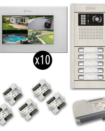 Alpha VKGB2-P7-10AF 10-Unit Touchscreen Video Entry Intercom Kit