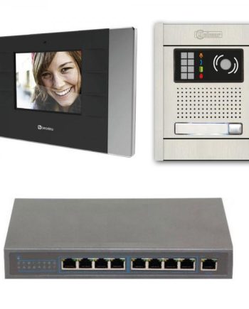 Alpha VKIPP-1AS 1 Unit PoE Video Kit Includes 1 M300 IP Plus Monitor 1 Button Surface Aluminum, Door Camera Station & Power Equipt