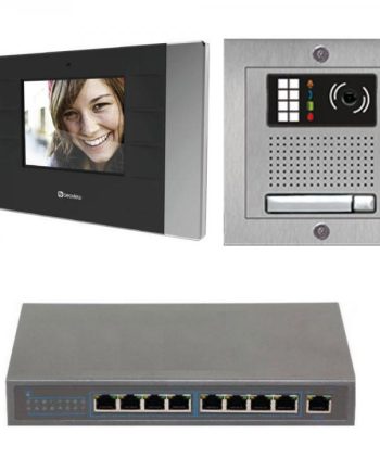 Alpha VKIPP-1SF 1 Unit PoE Video Kit-SS-FL Includes 1- M300 IP Plus Monitor 1 Button Flush St. St. Door Camera Station & Power Equipt