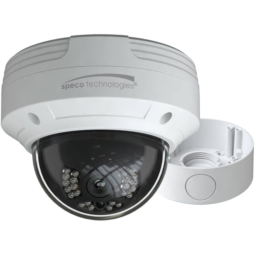 Speco VLDT5W 1080p HD-TVI Outdoor IR Dome Camera with Junction Box, 2.8mm Lens, White Housing