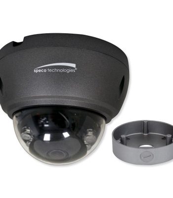 Speco VLT4DG 2592 x 1520 HD-TVI Outdoor IR Dome Camera with Junction Box, 2.8mm Lens, Grey Housing