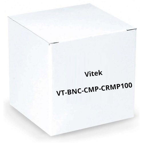 Vitek VT-BNC-CMP-CRMP100 BNC Compression Crimp-On Connector 75 Ohm, 100 Pack