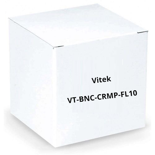 Vitek VT-BNC-CRMP-FL10 BNC Female Crimp-On Connector 75 Ohm, 10 Pack