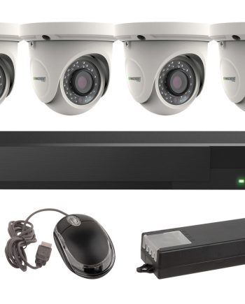 Vitek VT-TH5KT810TA-2 8 Channel 5-IN-1 (TVI/AHD/CVI/CVBS) DVR, 10TB with 4 x 5 Megapixel Vandal Dome Cameras, 2.8mm Lens