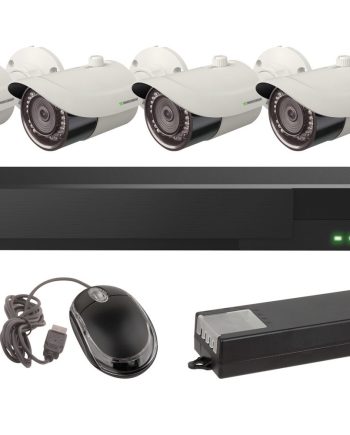 Vitek VT-TH5KT810TB 8 Channel 5-IN-1 (TVI/AHD/CVI/CVBS) DVR, 10TB with 4 x 5 Megapixel Vandal Dome Cameras, 3.6mm Lens