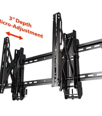 Crimson VW4600G3 Standard Video Wall Mount with Push in, Pop out Technology and 6 Points of Adjustment for Easy Alignment, Black