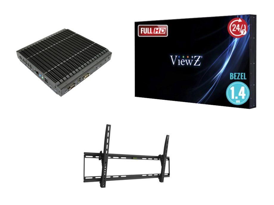ViewZ VZ-4KVW-46UNB PRO 4K Video Wall Package with VZ-46UNB Wall Monitor, VZ-PRO-MINI Video Wall Server and VZ-WM71 Wall Mount