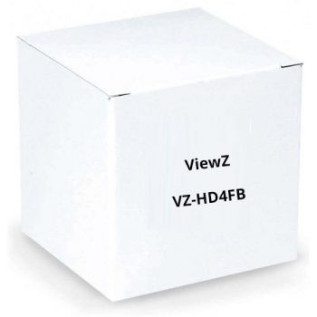 ViewZ VZ-HD4FB 8 Channel DVR, 1TB with 4 X Outdoor IR AHD/TVI/CVI/Analog Bullet Cameras, 3.6mm Fixed Lens