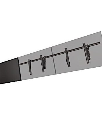 Crimson WMLU Wall Mounted Unistrut Menu Board Brackets with Plumb and Tilt Adjustment, Black