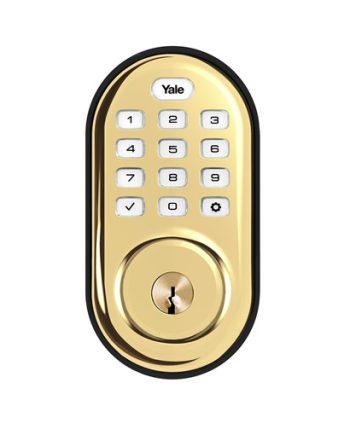 Yale YRD216-CBA-605 Assure Lock Push Button, Bright Brass