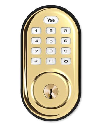 Yale YRD216-HA2-605 Zigbee Push Button Deadbolt Assure Lock, Bright Brass