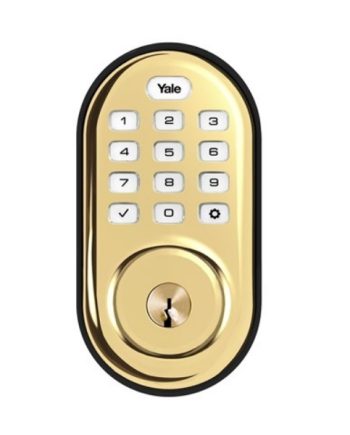 Yale YRD216ZW2-605 Push Button Z-Wave Deadbolt, Bright Brass-PVD