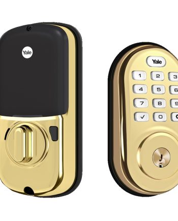 Yale YRD416-NR-605 Push Button Deadbolt with Bluetooth, Bright Brass-PVD