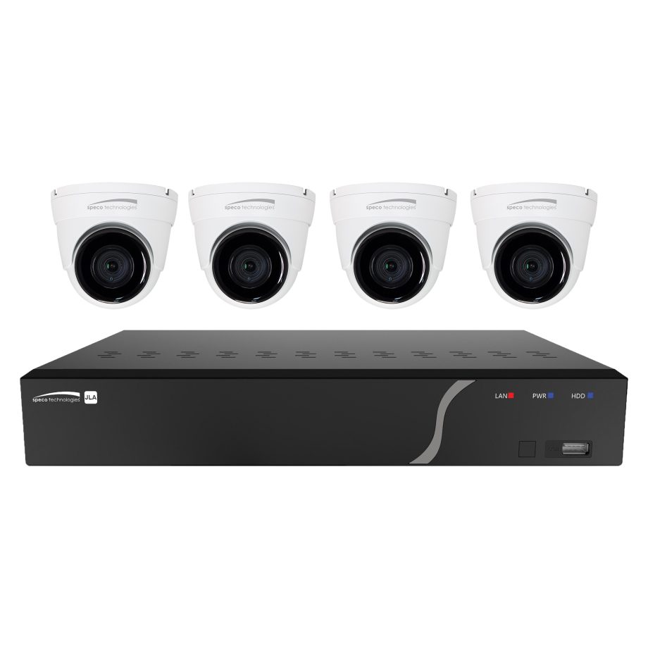 Speco ZIPK4T2 4 Channel Network Video Recorder with Four 5 Megapixel IP Cameras, 1TB