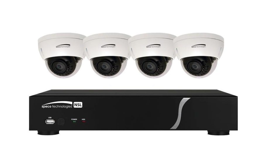 Speco ZIPL4D1 4 Channel NVR with 4 Channel Built-In PoE, 1TB 4 Full HD 1080p Outdoor IR Dome Cameras