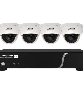 Speco ZIPL84D2 8 Channel NVR with 2TB and 4 Full HD 1080p Outdoor IR Dome Cameras