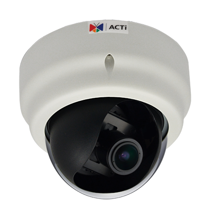 ACTi E67 2 Megapixel Indoor Network Vandal Dome Camera, 2 8 12mm Lens