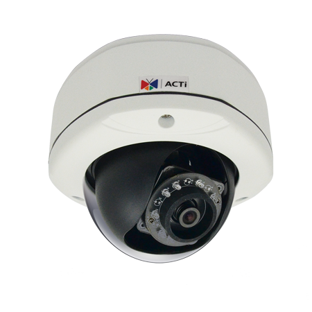 ACTi E71 1 Megapixel Outdoor IR Network Vandal Dome Camera, 2 93mm Lens