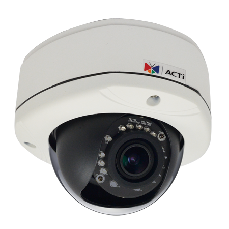 ACTi E86 3 Megapixel Outdoor IR Network Vandal Dome Camera, 2 8 12mm Lens