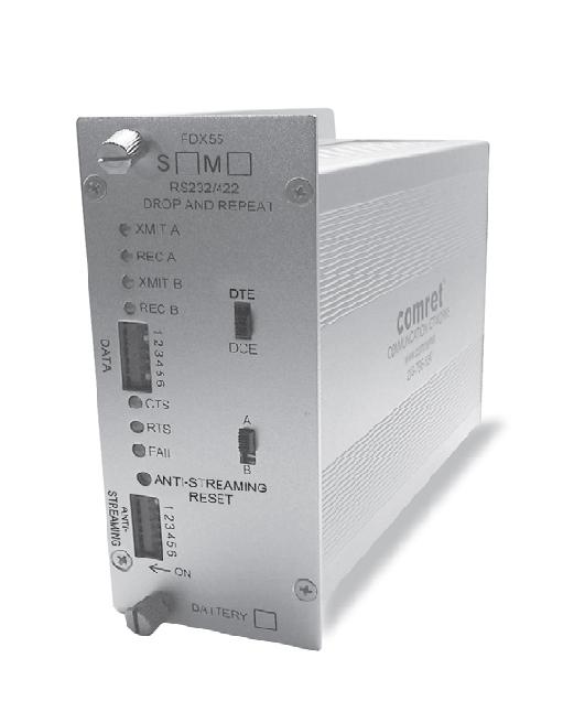 Comnet FDX55M2 RS232/422 DB25 Repeater, 1310 Nm, MM, 2 Fiber