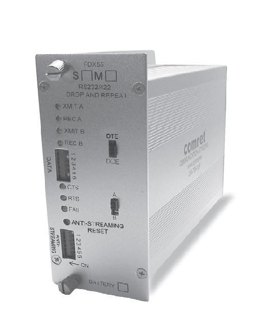 Comnet FDX55S2 RS232/422 DB25 Repeater, 1310 Nm, SM, 2 Fiber