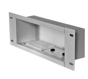 Peerless AV IBA3AC W Recessed Cable Management and Power Storage Accessory Box, White