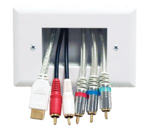 Peerless AV IBA4 W In wall Plastic Cable Plate Small
