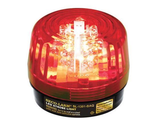 Seco Larm SL 1301 BAQ R 6~14 VDC LED Strobe Light, Red LEDs and red lens