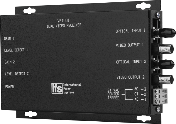 GE Security Interlogix VR1001 R3 Dual Video Receiver, Manual Gain, MM