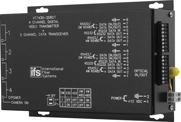 GE Security Interlogix VR7430 2DRDT R3 4 Channel Digital Video Receiver / 2 Channel Data Transceiver