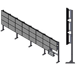 Orion WFS Video Wall Mount, Free Standing Slide Rail Types