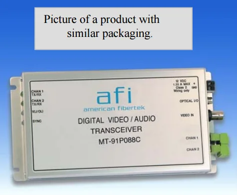 American Fibertek MT 91P89C 10 Bit Video Audio Contact Module Tx 1310 / 1550nm 21dB 4Km Multi mode