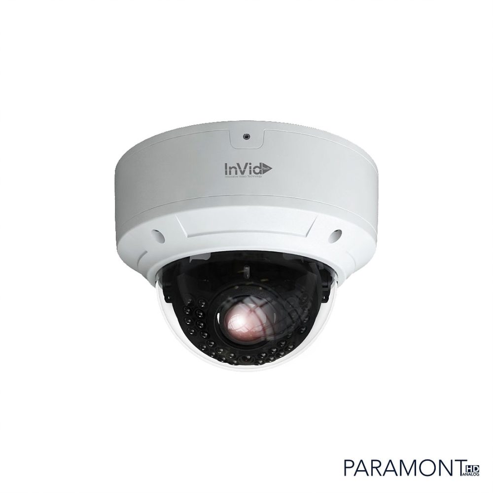 InVid PAR-C4DRIR3312 4 Megapixel TVI/AHD/CVBS, IR Outdoor Vandal Dome Camera, 3.3-12mm, White Housing