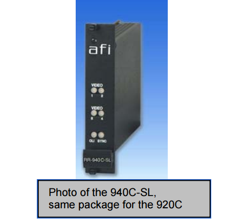 American Fibertek RT 920C 2 Channel Rack Card Transmitter