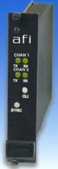 American Fibertek RT 9P555 Triple Multi protocol Bi directional Data Rack Card Tx 12dB MM 1 Fiber